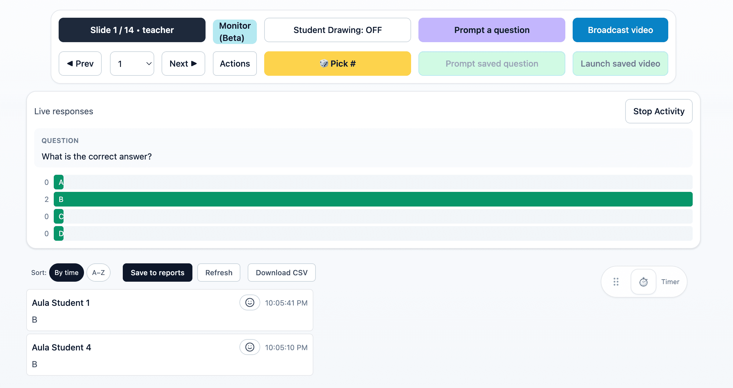 Aula live student answers